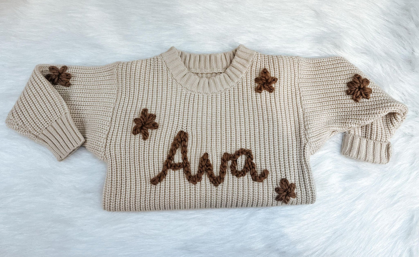 Personalized " Baby Name Sweater" Message me ON Facebook for details and color options!!