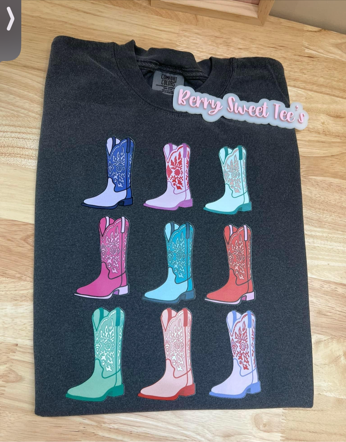 “Colorful Cowgirl Boots” T-Shirt Comfort Color