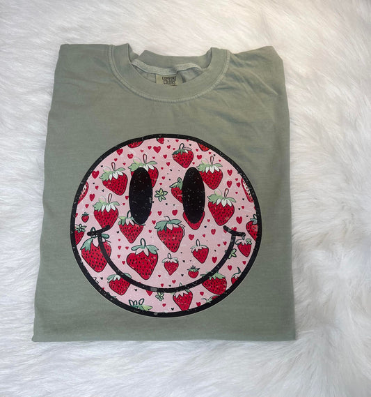 "Strawberry Smiley" Comfort Color T-Shirt