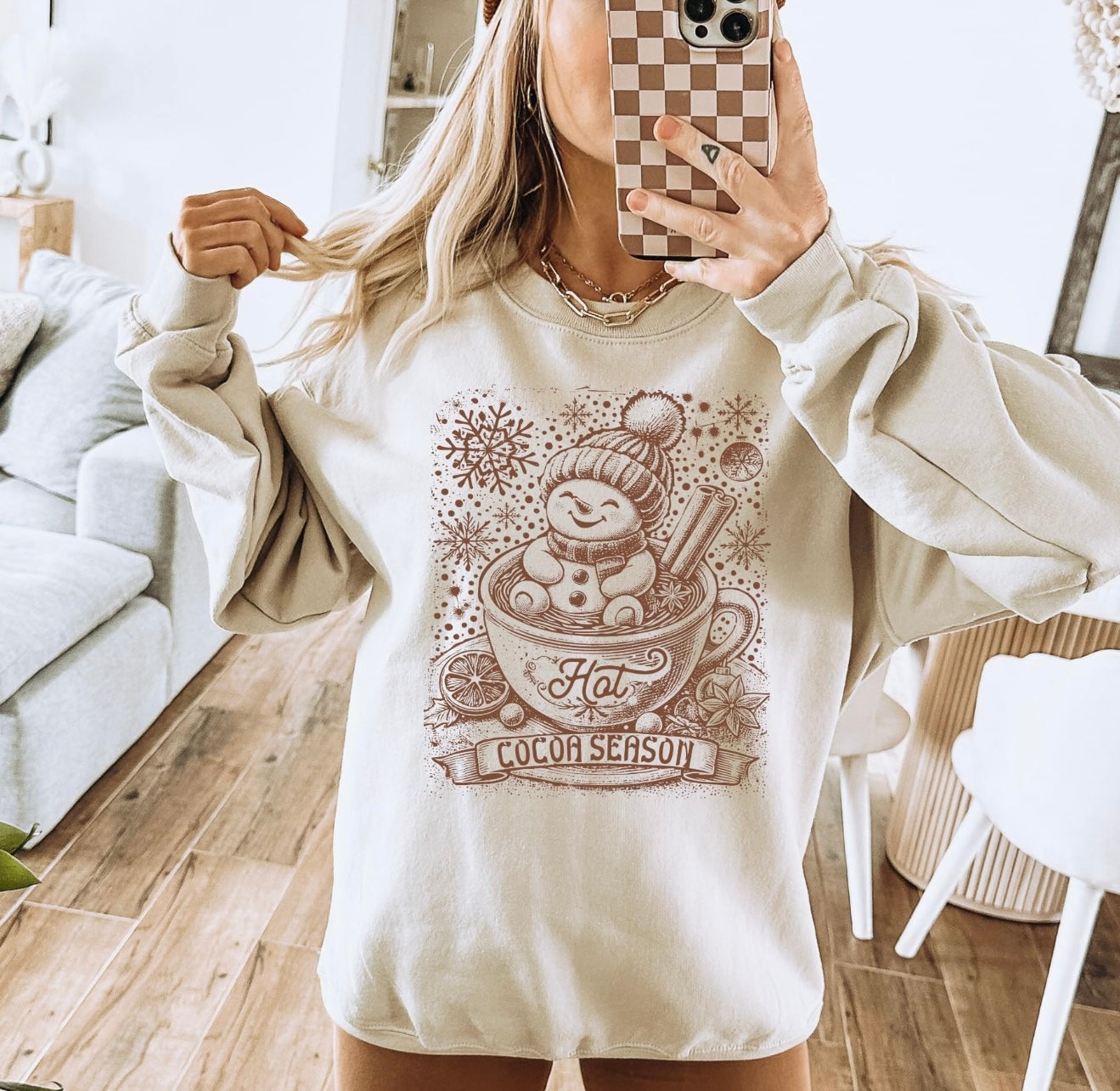 “Hot Cocoa Weather” Gilden Crewneck