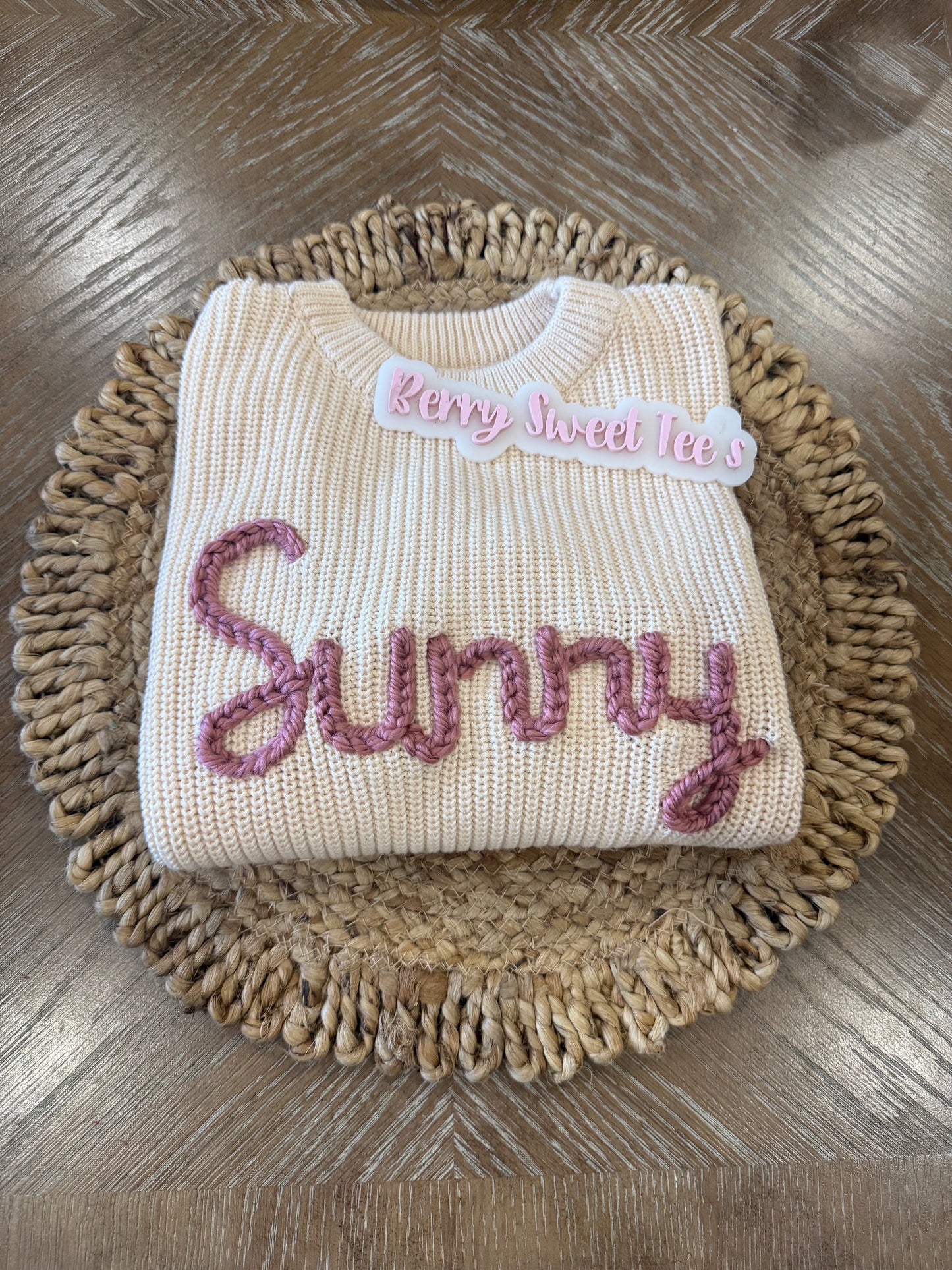 Personalized " Baby Name Sweater"  Message me ON Facebook for details and color options!!